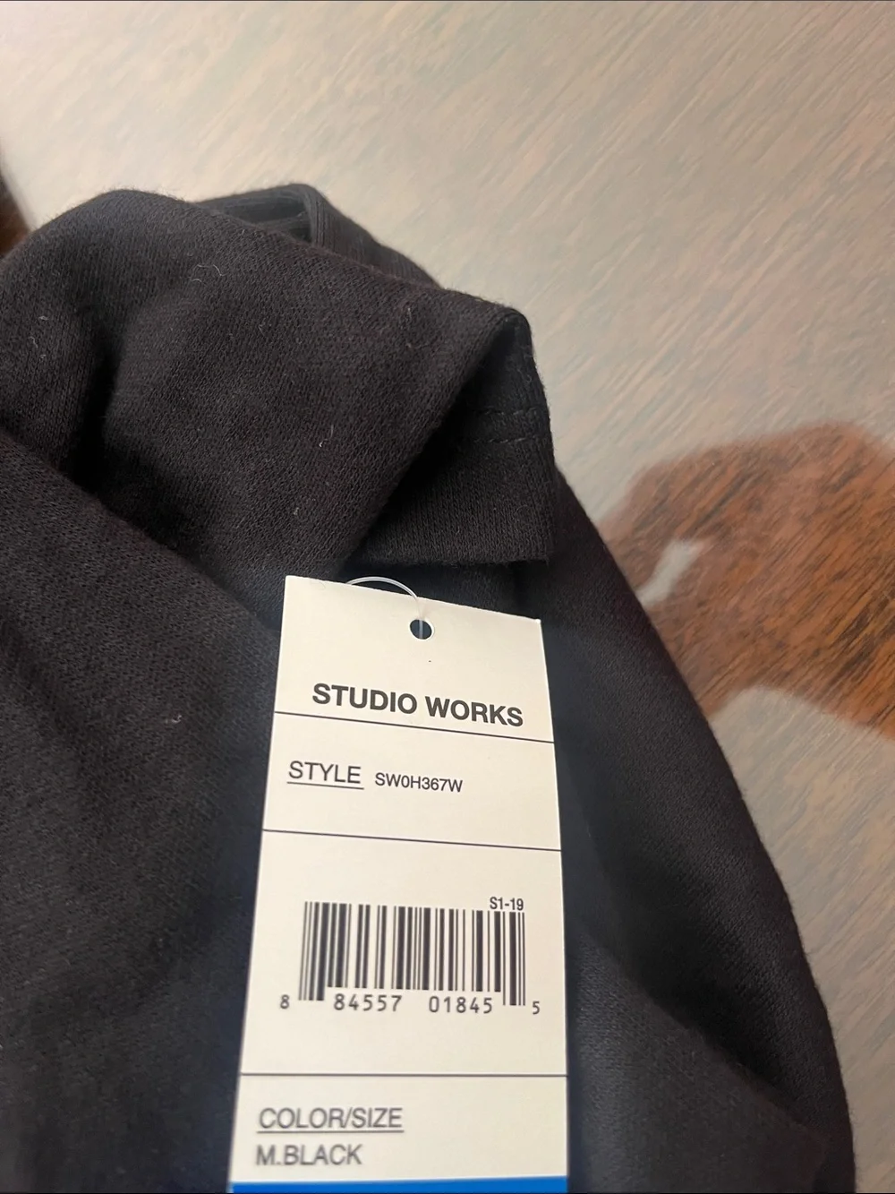 Studio Works Black Long-Sleeve V-Neck Top with Snowflake Embroidery